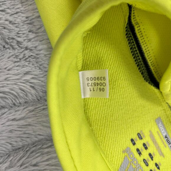 Adidas Running Shirt Mens XL ClimaCool Yellow Black Long Sleeve 1/4 Zip Top - Picture 4 of 7